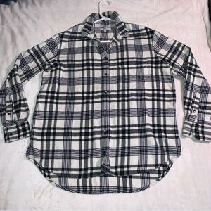 Madewell Flannel Ex-Boyfriend Roma Plaid Oversized Sz S Comfy Soft Shirt Tomboy